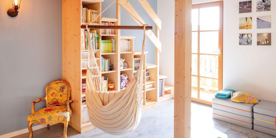 Kinderzimmer in einem Fertighaus aus Holz