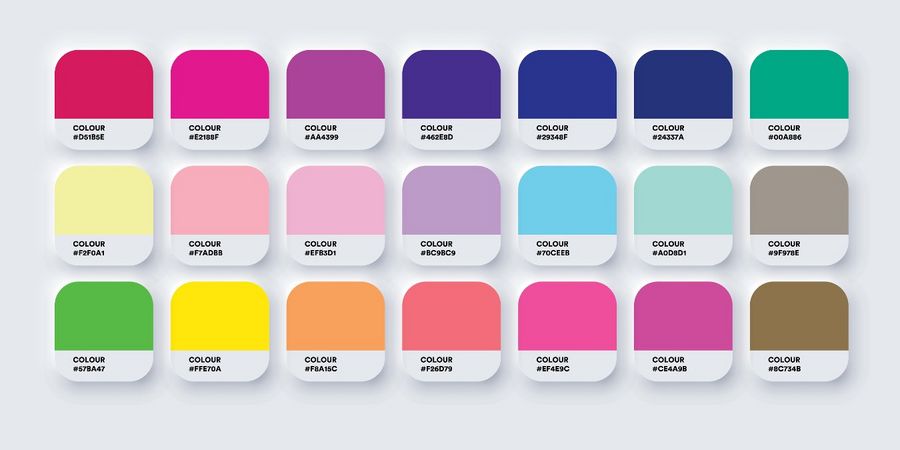 Farbpalette von  Pantone Farben